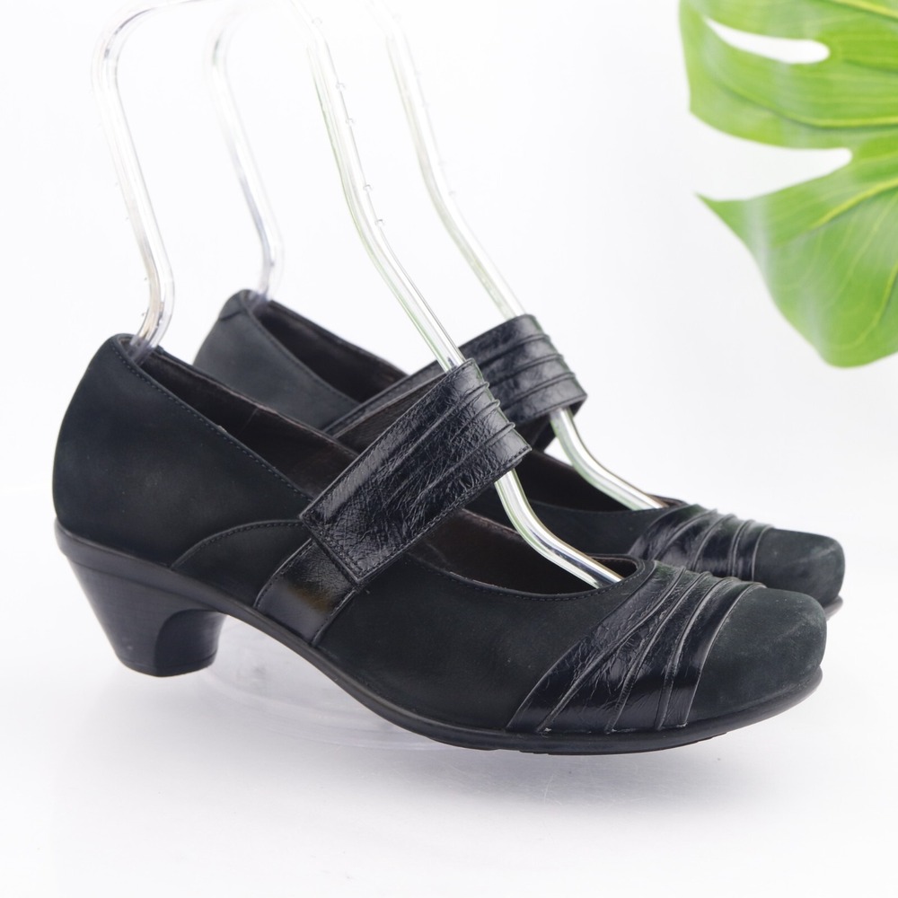 Naot Womens Attitude Mary Jane Shoes Size 40 9 Black Comfort Low Heel Pump Cork